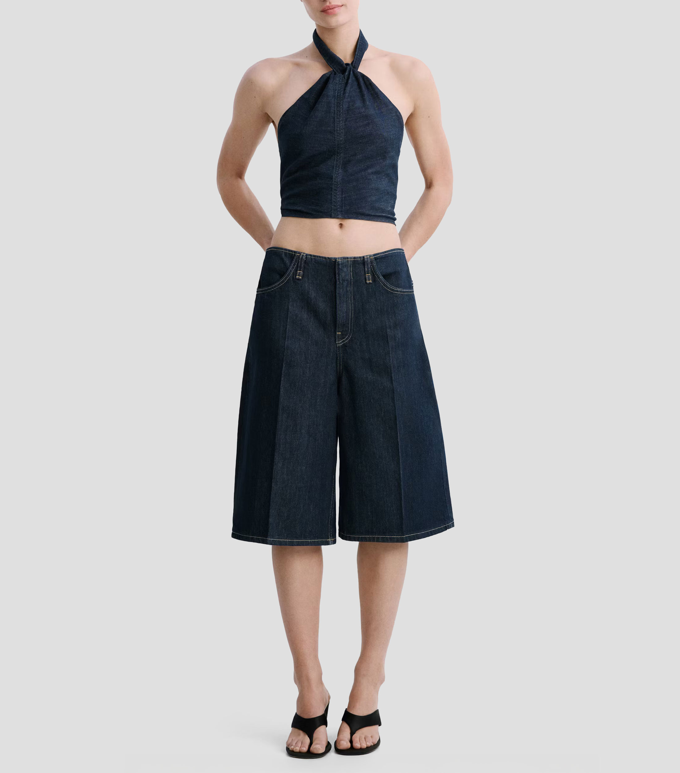 Blusa jaspeada sin mangas Mujer